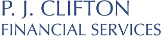 Blue text on a white background with the words P.J Clifton Financial Services